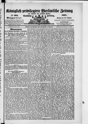 Königlich privilegirte Berlinische Zeitung von Staats- und gelehrten Sachen vom 28.10.1887