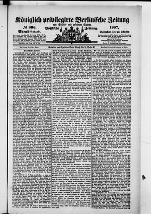 Königlich privilegirte Berlinische Zeitung von Staats- und gelehrten Sachen vom 29.10.1887