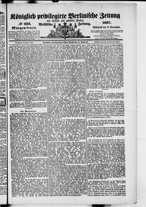Königlich privilegirte Berlinische Zeitung von Staats- und gelehrten Sachen vom 09.11.1887