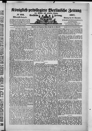 Königlich privilegirte Berlinische Zeitung von Staats- und gelehrten Sachen vom 21.11.1887