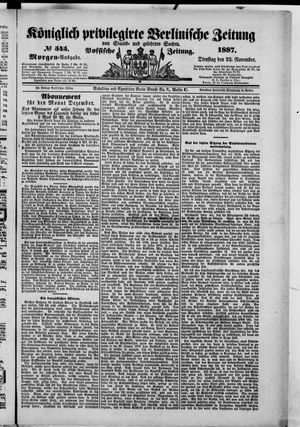 Königlich privilegirte Berlinische Zeitung von Staats- und gelehrten Sachen vom 22.11.1887