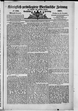 Königlich privilegirte Berlinische Zeitung von Staats- und gelehrten Sachen vom 22.11.1887