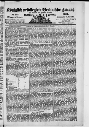 Königlich privilegirte Berlinische Zeitung von Staats- und gelehrten Sachen vom 27.11.1887