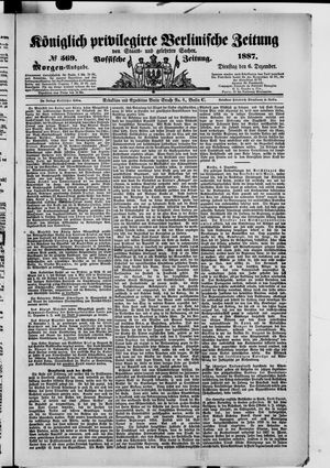 Königlich privilegirte Berlinische Zeitung von Staats- und gelehrten Sachen vom 06.12.1887