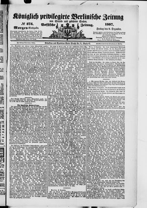 Königlich privilegirte Berlinische Zeitung von Staats- und gelehrten Sachen vom 09.12.1887