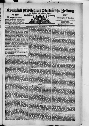 Königlich privilegirte Berlinische Zeitung von Staats- und gelehrten Sachen vom 11.12.1887