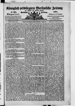 Königlich privilegirte Berlinische Zeitung von Staats- und gelehrten Sachen vom 13.12.1887