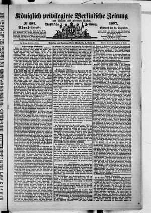 Königlich privilegirte Berlinische Zeitung von Staats- und gelehrten Sachen vom 14.12.1887