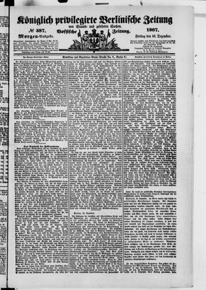 Königlich privilegirte Berlinische Zeitung von Staats- und gelehrten Sachen vom 16.12.1887