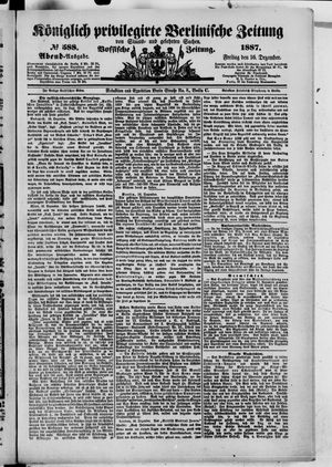 Königlich privilegirte Berlinische Zeitung von Staats- und gelehrten Sachen vom 16.12.1887
