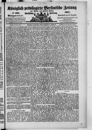 Königlich privilegirte Berlinische Zeitung von Staats- und gelehrten Sachen vom 24.12.1887