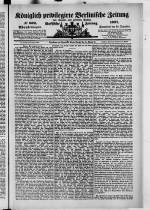 Königlich privilegirte Berlinische Zeitung von Staats- und gelehrten Sachen vom 24.12.1887