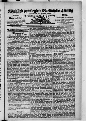 Königlich privilegirte Berlinische Zeitung von Staats- und gelehrten Sachen vom 25.12.1887
