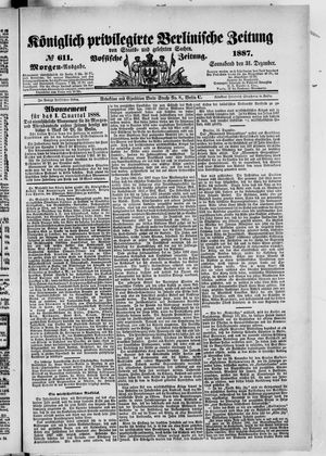 Königlich privilegirte Berlinische Zeitung von Staats- und gelehrten Sachen vom 31.12.1887