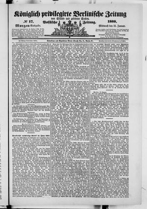 Königlich privilegirte Berlinische Zeitung von Staats- und gelehrten Sachen vom 11.01.1888