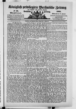 Königlich privilegirte Berlinische Zeitung von Staats- und gelehrten Sachen vom 11.01.1888