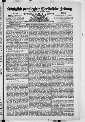 Königlich privilegirte Berlinische Zeitung von Staats- und gelehrten Sachen vom 12.01.1888