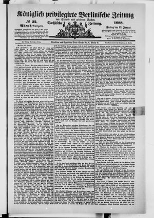 Königlich privilegirte Berlinische Zeitung von Staats- und gelehrten Sachen vom 13.01.1888