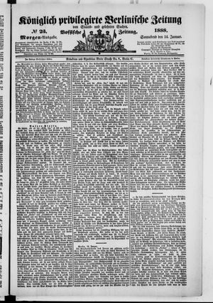 Königlich privilegirte Berlinische Zeitung von Staats- und gelehrten Sachen vom 14.01.1888