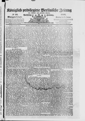 Königlich privilegirte Berlinische Zeitung von Staats- und gelehrten Sachen vom 15.01.1888