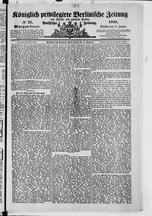 Königlich privilegirte Berlinische Zeitung von Staats- und gelehrten Sachen vom 17.01.1888