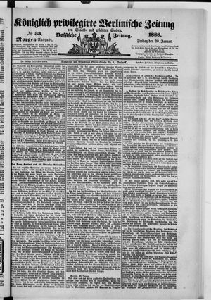 Königlich privilegirte Berlinische Zeitung von Staats- und gelehrten Sachen vom 20.01.1888
