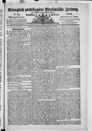 Königlich privilegirte Berlinische Zeitung von Staats- und gelehrten Sachen vom 21.01.1888