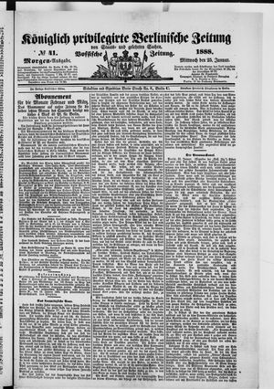 Königlich privilegirte Berlinische Zeitung von Staats- und gelehrten Sachen vom 25.01.1888