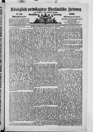 Königlich privilegirte Berlinische Zeitung von Staats- und gelehrten Sachen vom 25.01.1888