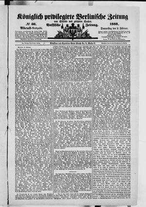 Königlich privilegirte Berlinische Zeitung von Staats- und gelehrten Sachen vom 02.02.1888
