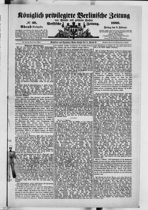 Königlich privilegirte Berlinische Zeitung von Staats- und gelehrten Sachen vom 03.02.1888