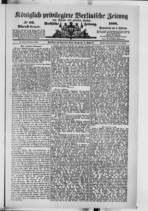 Königlich privilegirte Berlinische Zeitung von Staats- und gelehrten Sachen vom 04.02.1888