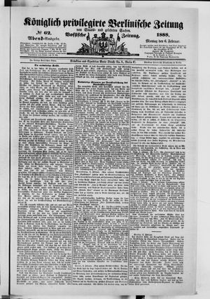 Königlich privilegirte Berlinische Zeitung von Staats- und gelehrten Sachen vom 06.02.1888