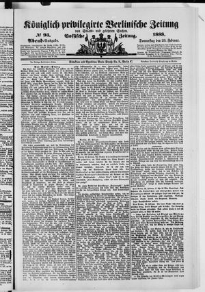 Königlich privilegirte Berlinische Zeitung von Staats- und gelehrten Sachen vom 23.02.1888