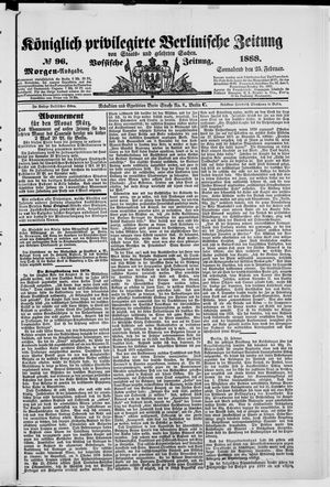 Königlich privilegirte Berlinische Zeitung von Staats- und gelehrten Sachen vom 25.02.1888