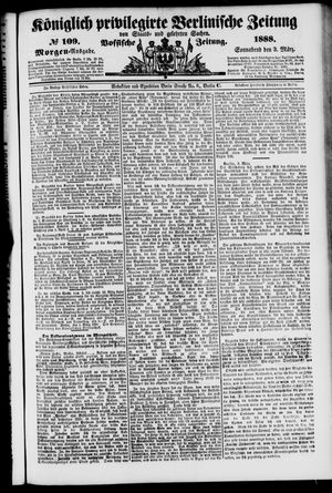 Königlich privilegirte Berlinische Zeitung von Staats- und gelehrten Sachen vom 03.03.1888