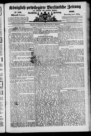 Königlich privilegirte Berlinische Zeitung von Staats- und gelehrten Sachen vom 08.03.1888