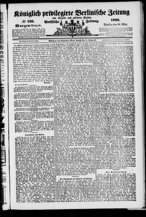 Königlich privilegirte Berlinische Zeitung von Staats- und gelehrten Sachen vom 20.03.1888