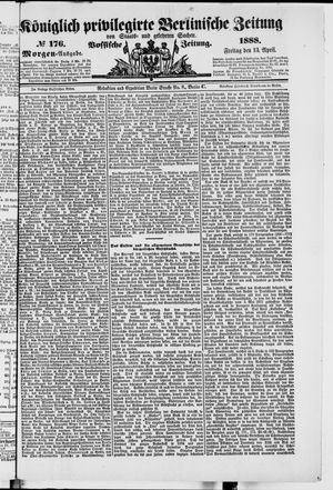 Königlich privilegirte Berlinische Zeitung von Staats- und gelehrten Sachen vom 13.04.1888