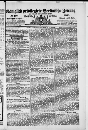 Königlich privilegirte Berlinische Zeitung von Staats- und gelehrten Sachen vom 25.04.1888