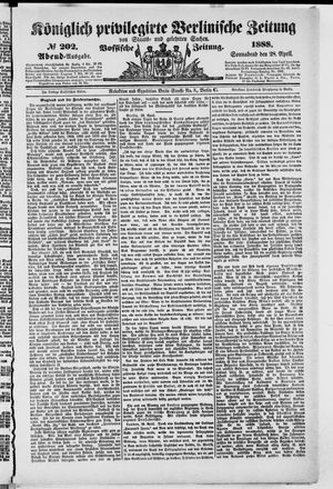 Königlich privilegirte Berlinische Zeitung von Staats- und gelehrten Sachen on Apr 28, 1888