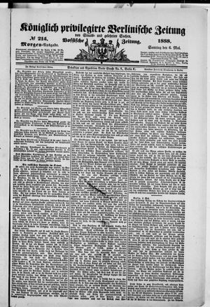 Königlich privilegirte Berlinische Zeitung von Staats- und gelehrten Sachen vom 06.05.1888