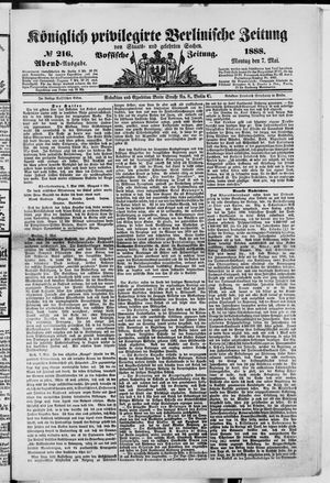 Königlich privilegirte Berlinische Zeitung von Staats- und gelehrten Sachen vom 07.05.1888