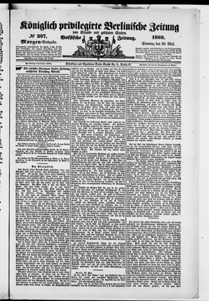 Königlich privilegirte Berlinische Zeitung von Staats- und gelehrten Sachen vom 20.05.1888