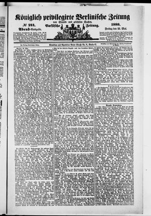 Königlich privilegirte Berlinische Zeitung von Staats- und gelehrten Sachen vom 25.05.1888