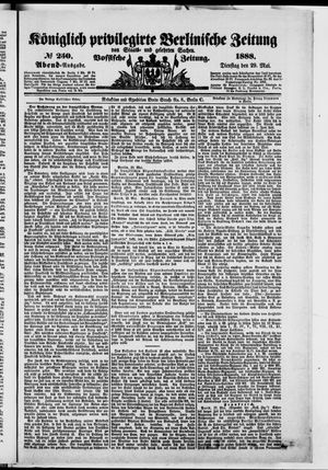 Königlich privilegirte Berlinische Zeitung von Staats- und gelehrten Sachen on May 29, 1888