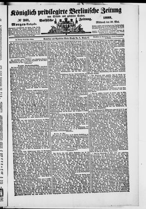 Königlich privilegirte Berlinische Zeitung von Staats- und gelehrten Sachen vom 30.05.1888
