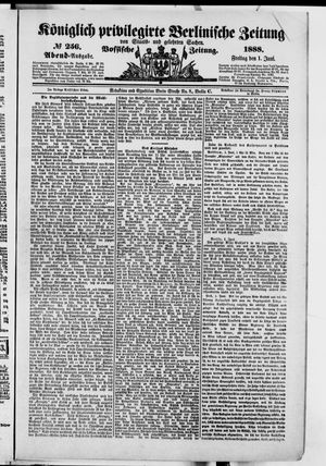 Königlich privilegirte Berlinische Zeitung von Staats- und gelehrten Sachen vom 01.06.1888