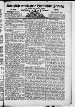 Königlich privilegirte Berlinische Zeitung von Staats- und gelehrten Sachen vom 06.06.1888