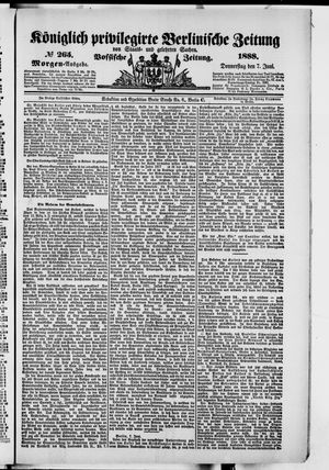 Königlich privilegirte Berlinische Zeitung von Staats- und gelehrten Sachen vom 07.06.1888